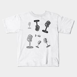 Hand drawn microphones pack Kids T-Shirt